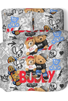 КПБ BigBro поплин 1,5 сп серый